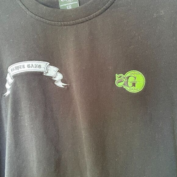 Kodak Black SNIPER GANG SWEATSHIRT Tattoo Banner Logo Green Cross Applique L - Picture 3 of 6